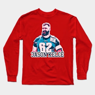 Jason Kelce Retro Fan Art Long Sleeve T-Shirt